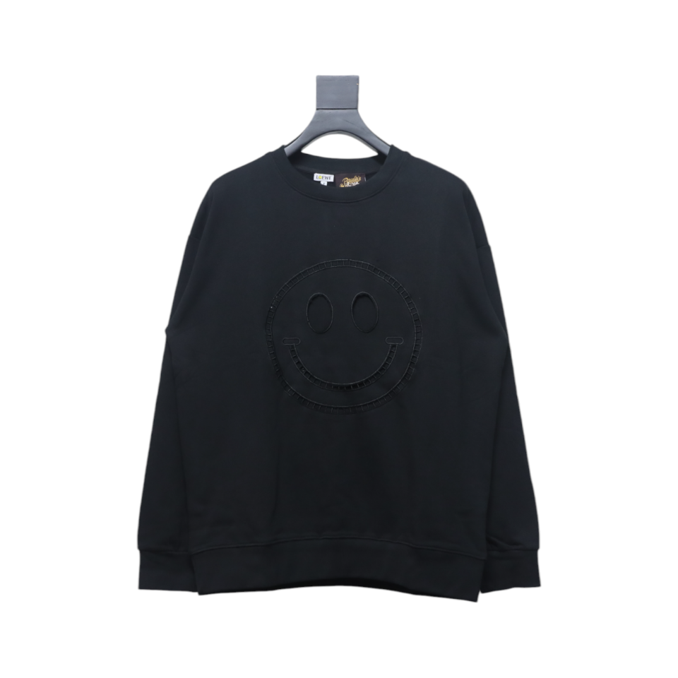 Loewe Hollow Smiley Face Sweatshirt Black
