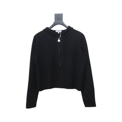 Loewe Embossed Back Zip Wool Sweater Black 01