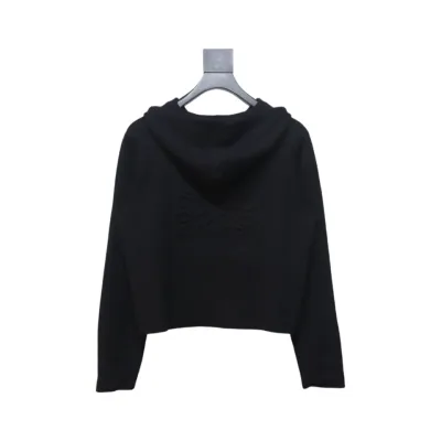 Loewe Embossed Back Zip Wool Sweater Black 02