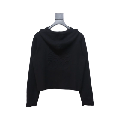 Loewe Embossed Back Zip Wool Sweater Black 02