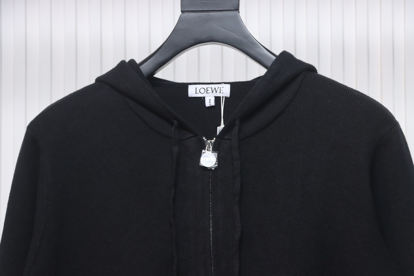 Loewe Embossed Back Zip Wool Sweater Black