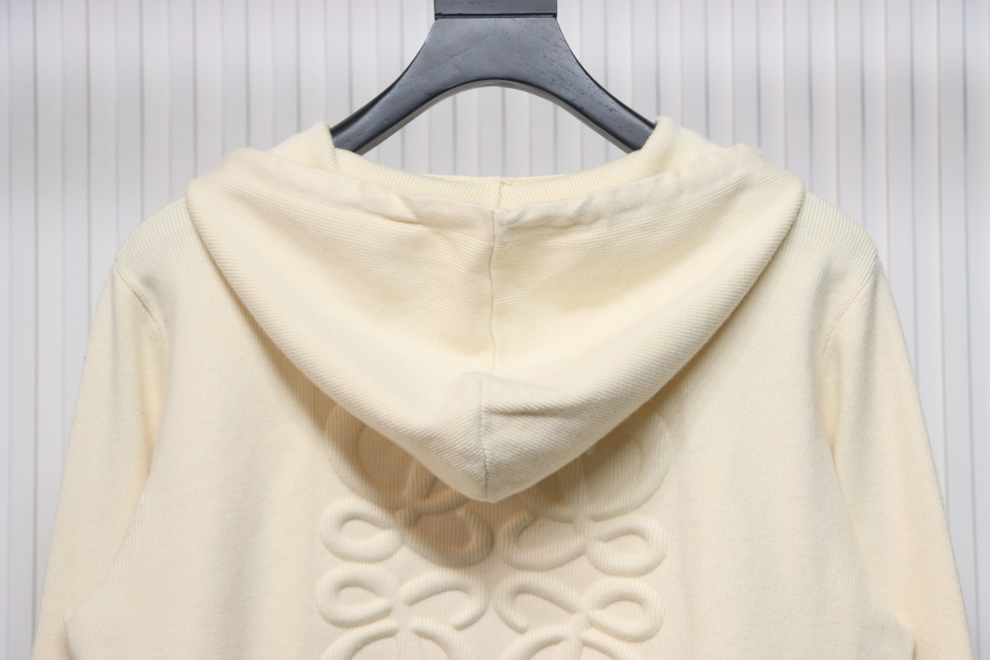 Loewe Embossed Back Zip Wool Sweater Beige