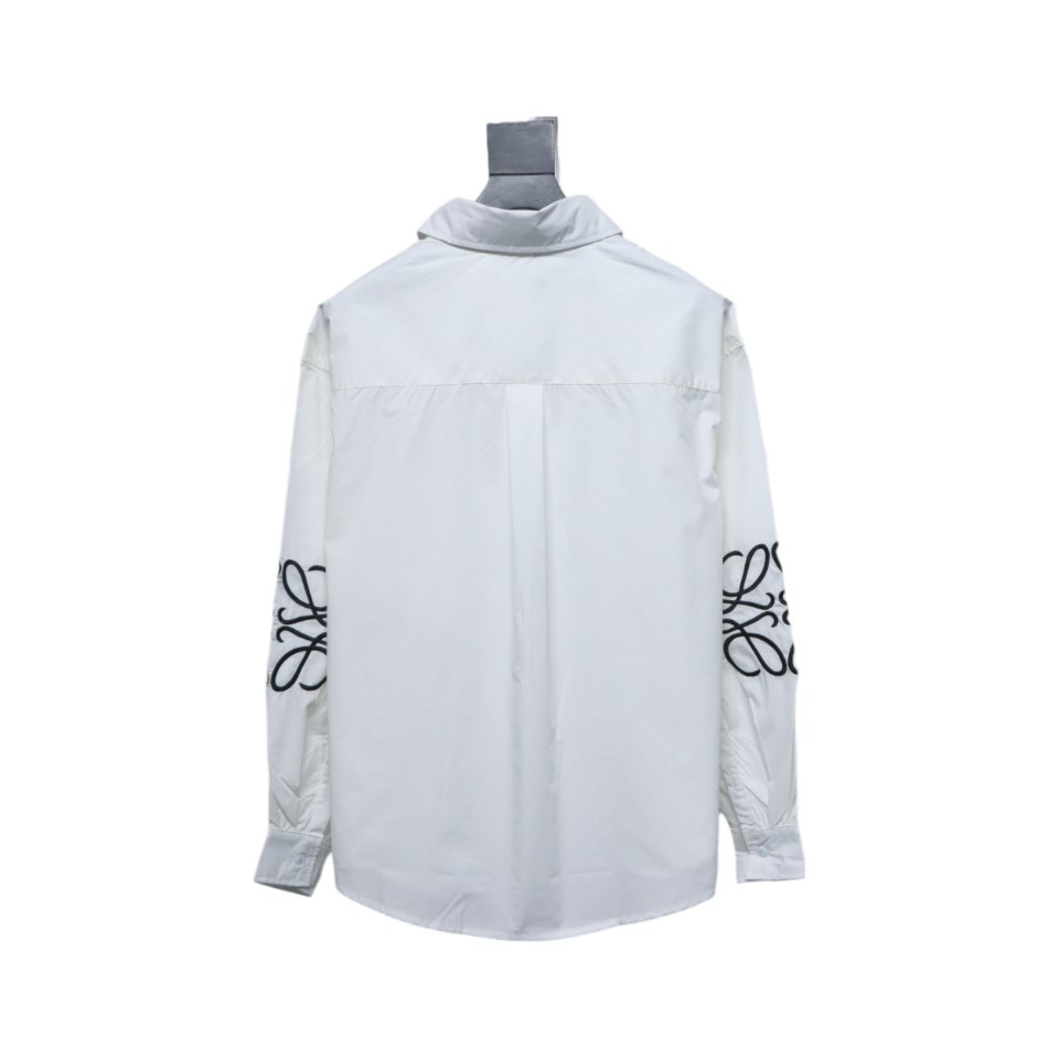 Loewe Embroidered Logo Leather Patch Shirt White