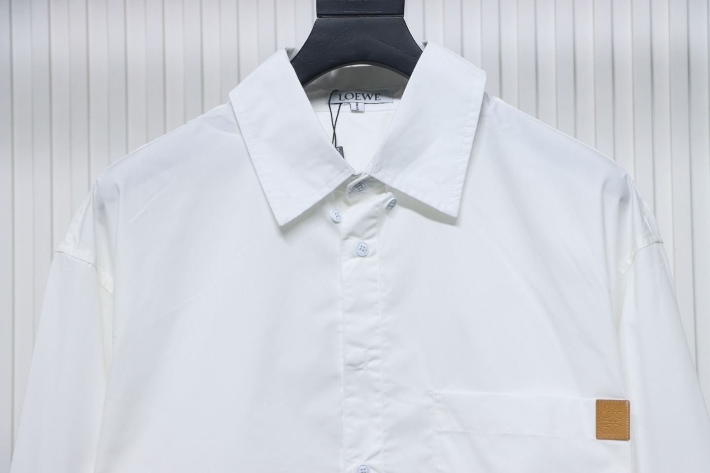 Loewe Embroidered Logo Leather Patch Shirt White