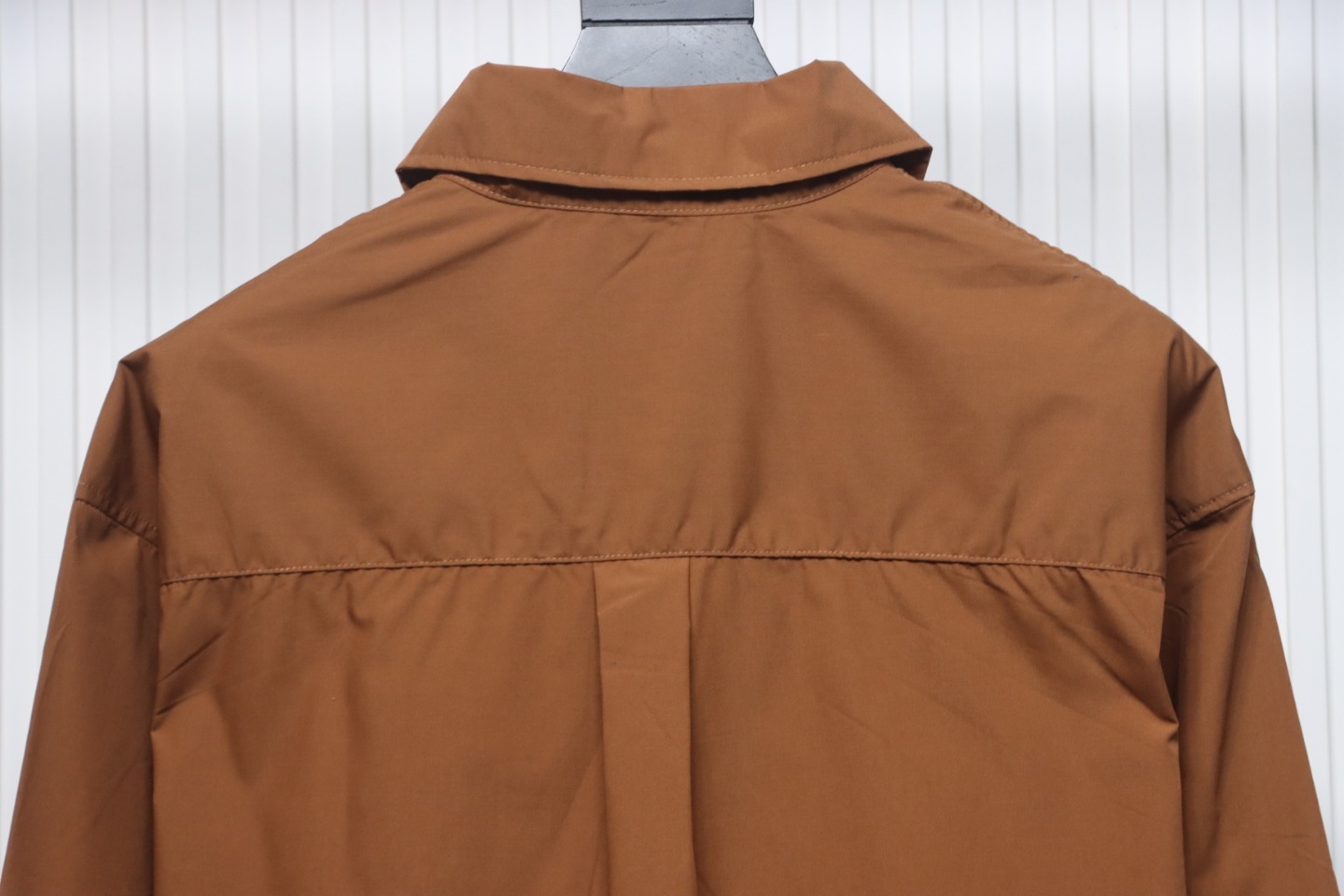 Loewe Embroidered Logo Leather Patch Shirt Brown