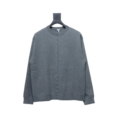 Loewe Rivet Button Knit Cardigan Grey 01