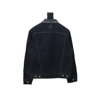 Loewe Colorblock Button Embossed Denim Jacket black 02