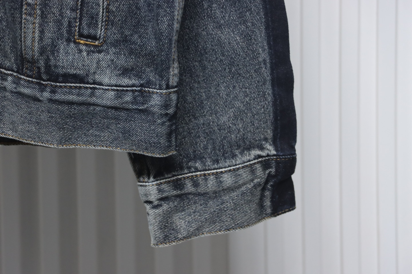 Loewe Colorblock Button Embossed Denim Jacket black