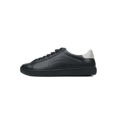 Gucci Ace Perforated Interlocking G Black 01