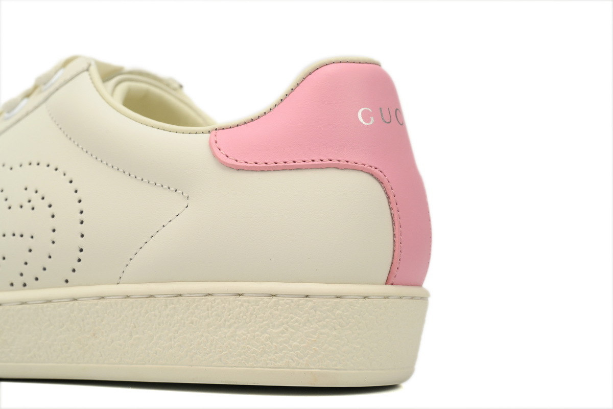 Coco Shoes Gucci Ace Perforated Interlocking G White Pink