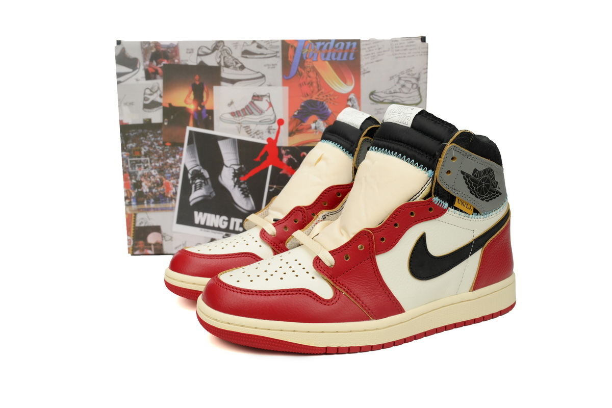 Coco Shoes Air Jordan 1 Retro High x Union LA 2025 ‘Chicago/Shadow’ White Red Gray HV8563-600