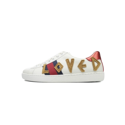 Coco Shoes Gucci Ace Embroidered Love White 01
