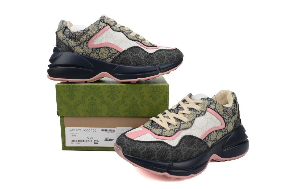 Coco Shoes Gucci Rhyton Sneaker Beige Blue Monogram