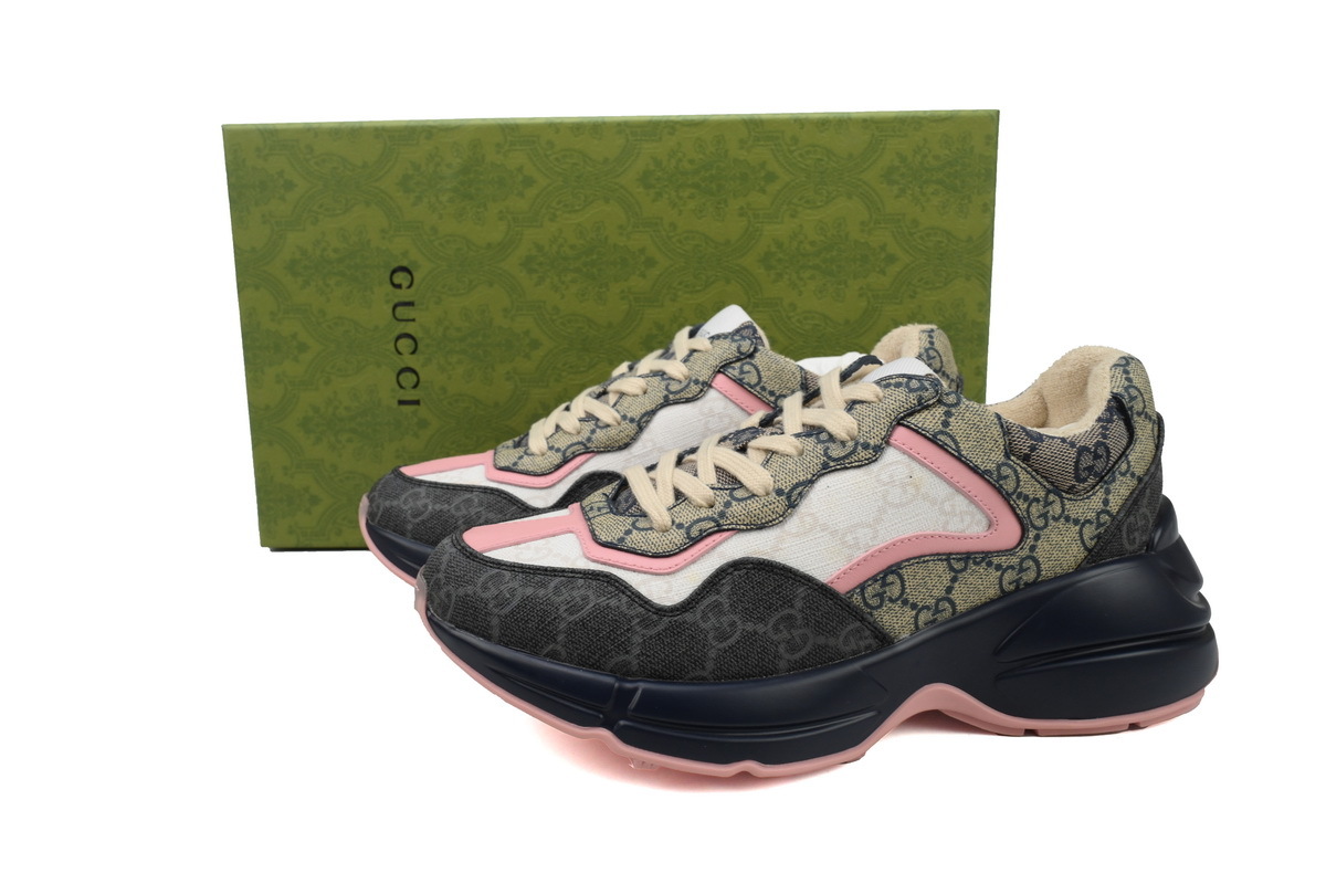 Coco Shoes Gucci Rhyton Sneaker Beige Blue Monogram