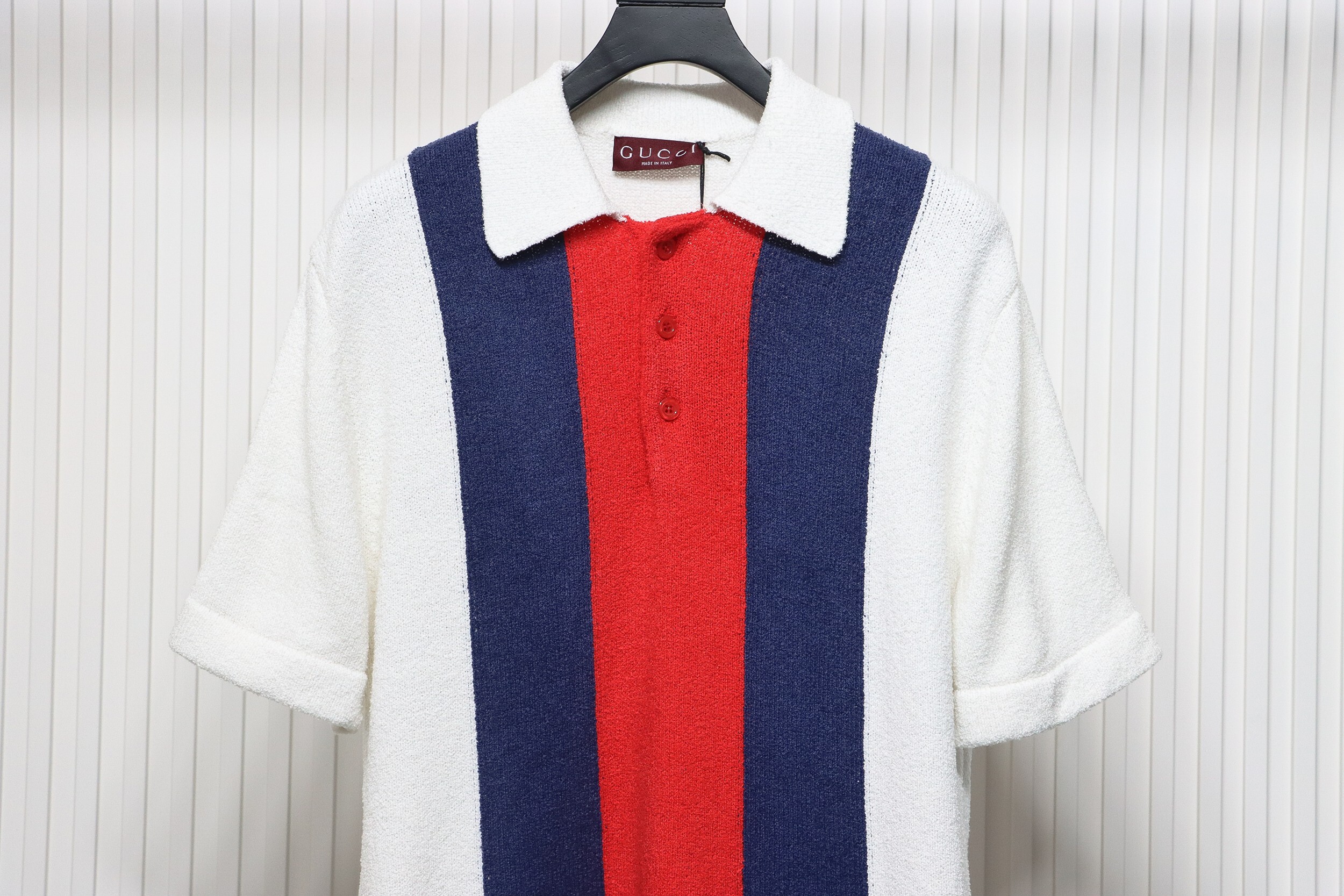 Gucci Cotton Blend Terry Knit Polo Shirt
