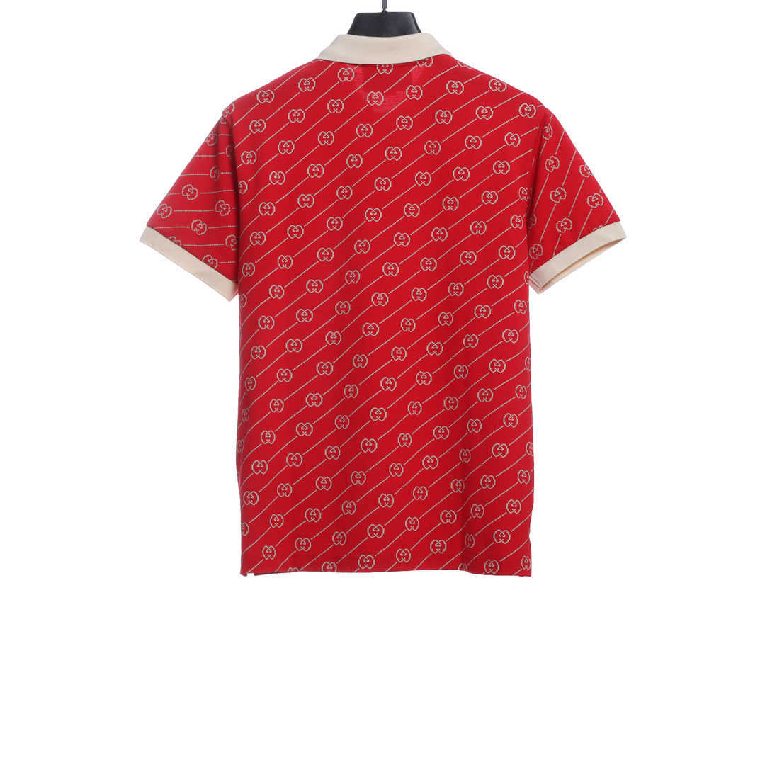 Coco Shoes Gucci GG Cotton Jersey Jacquard Polo Shirt Red