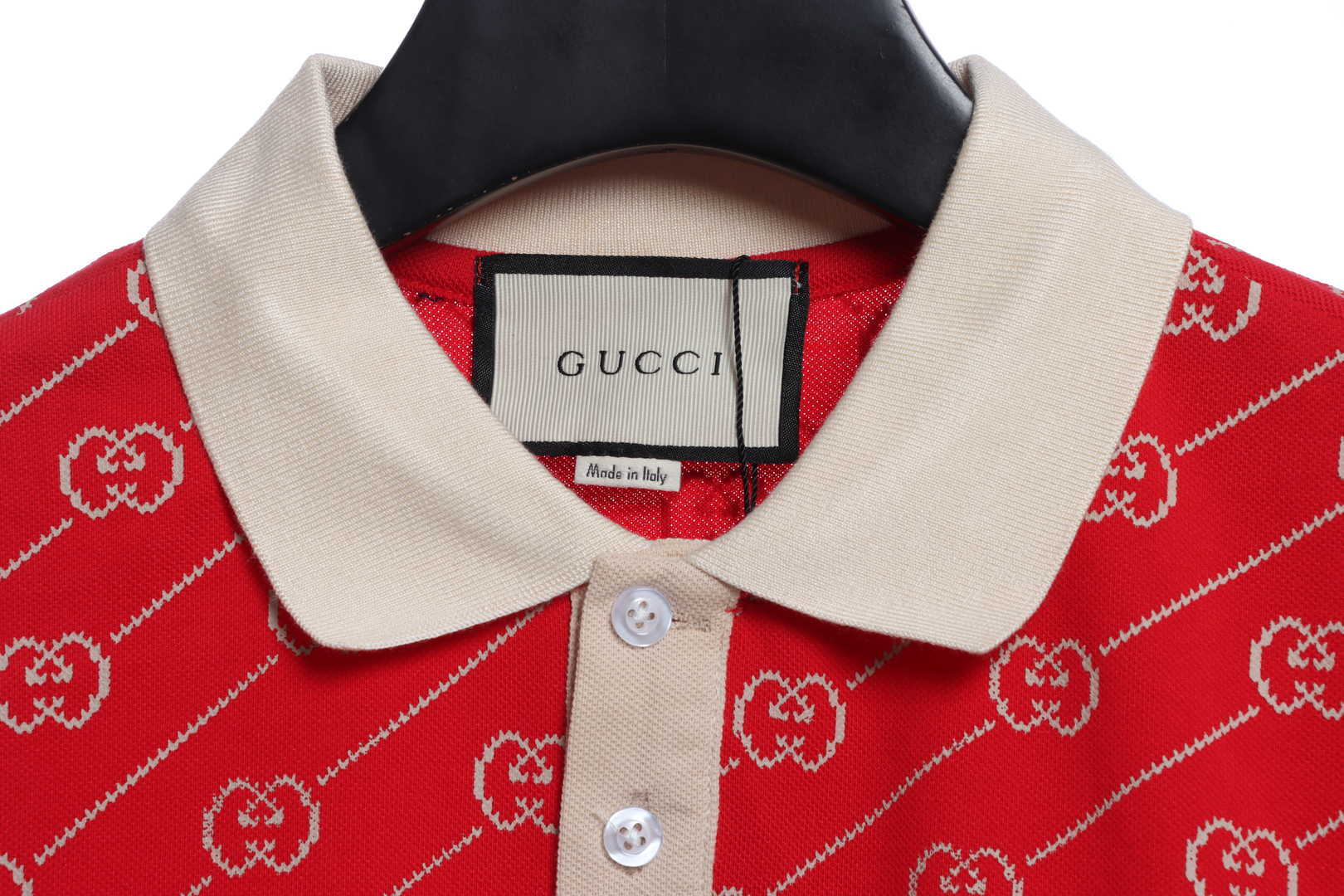 Coco Shoes Gucci GG Cotton Jersey Jacquard Polo Shirt Red