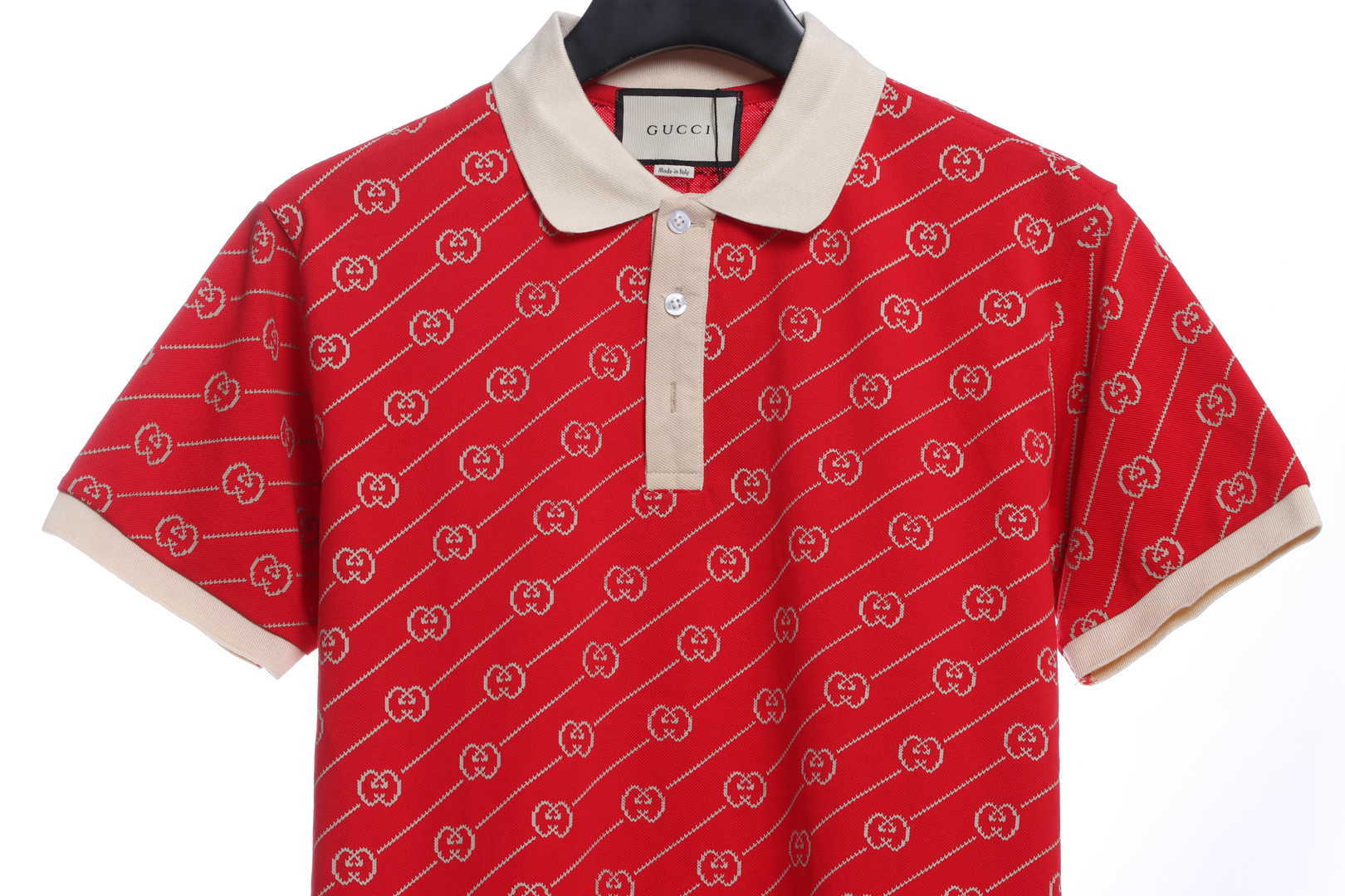 Coco Shoes Gucci GG Cotton Jersey Jacquard Polo Shirt Red