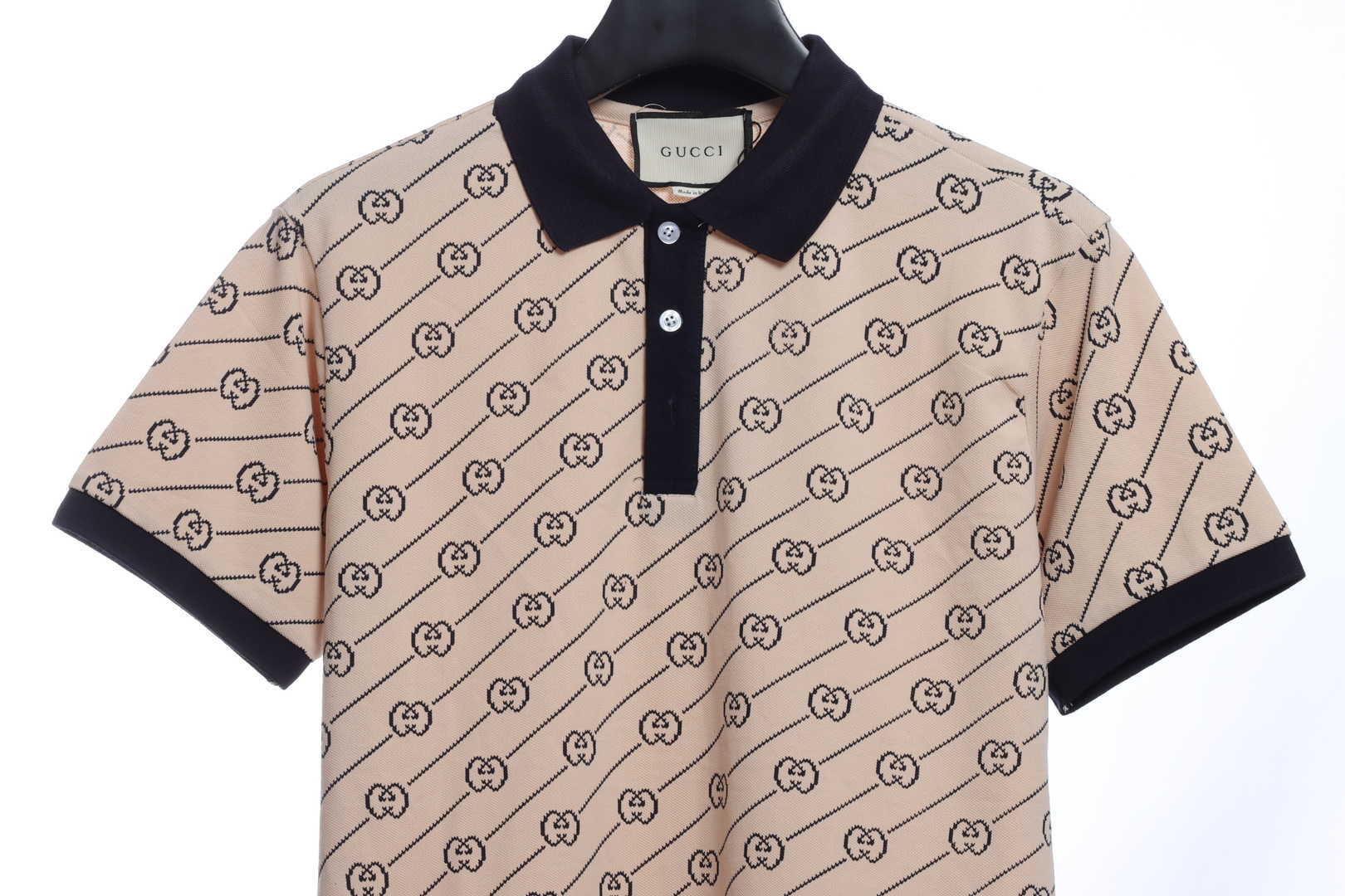 Gucci GG Cotton Jersey Jacquard Polo Shirt Brown