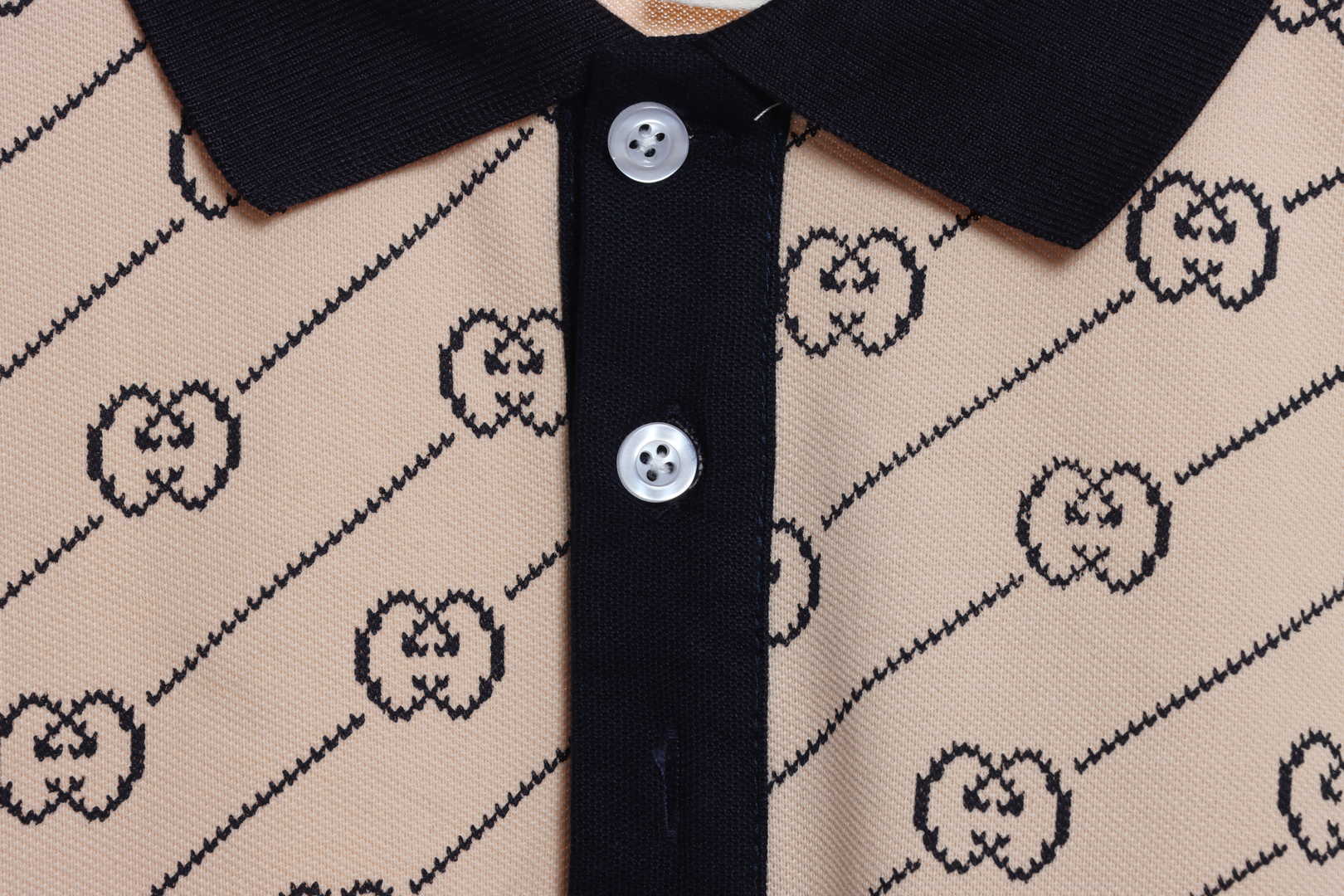 Gucci GG Cotton Jersey Jacquard Polo Shirt Brown