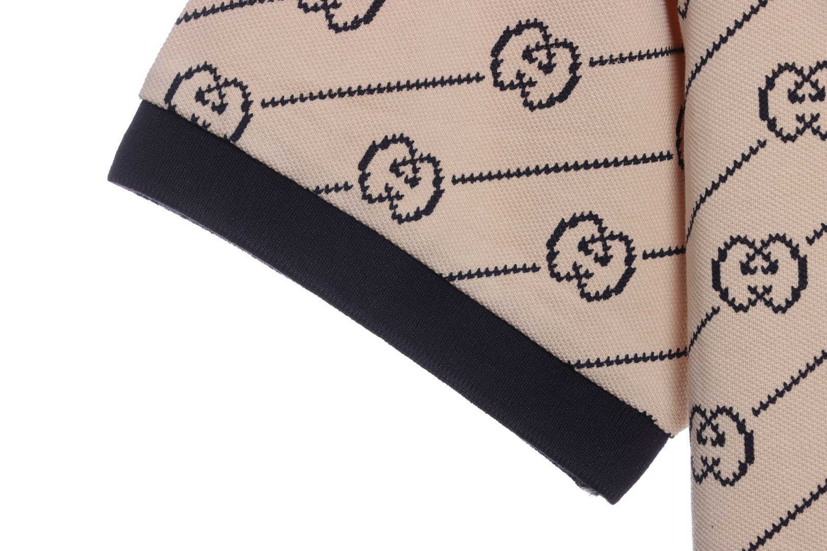 Gucci GG Cotton Jersey Jacquard Polo Shirt Brown