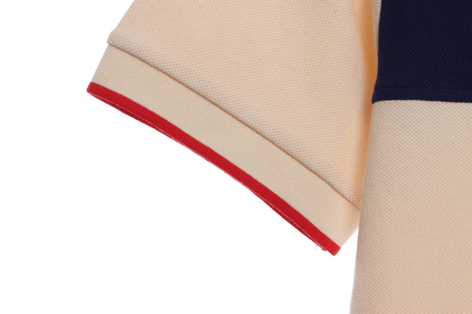 Gucci Embroidered Collar Cotton Polo Off-White Navy blue Stitching