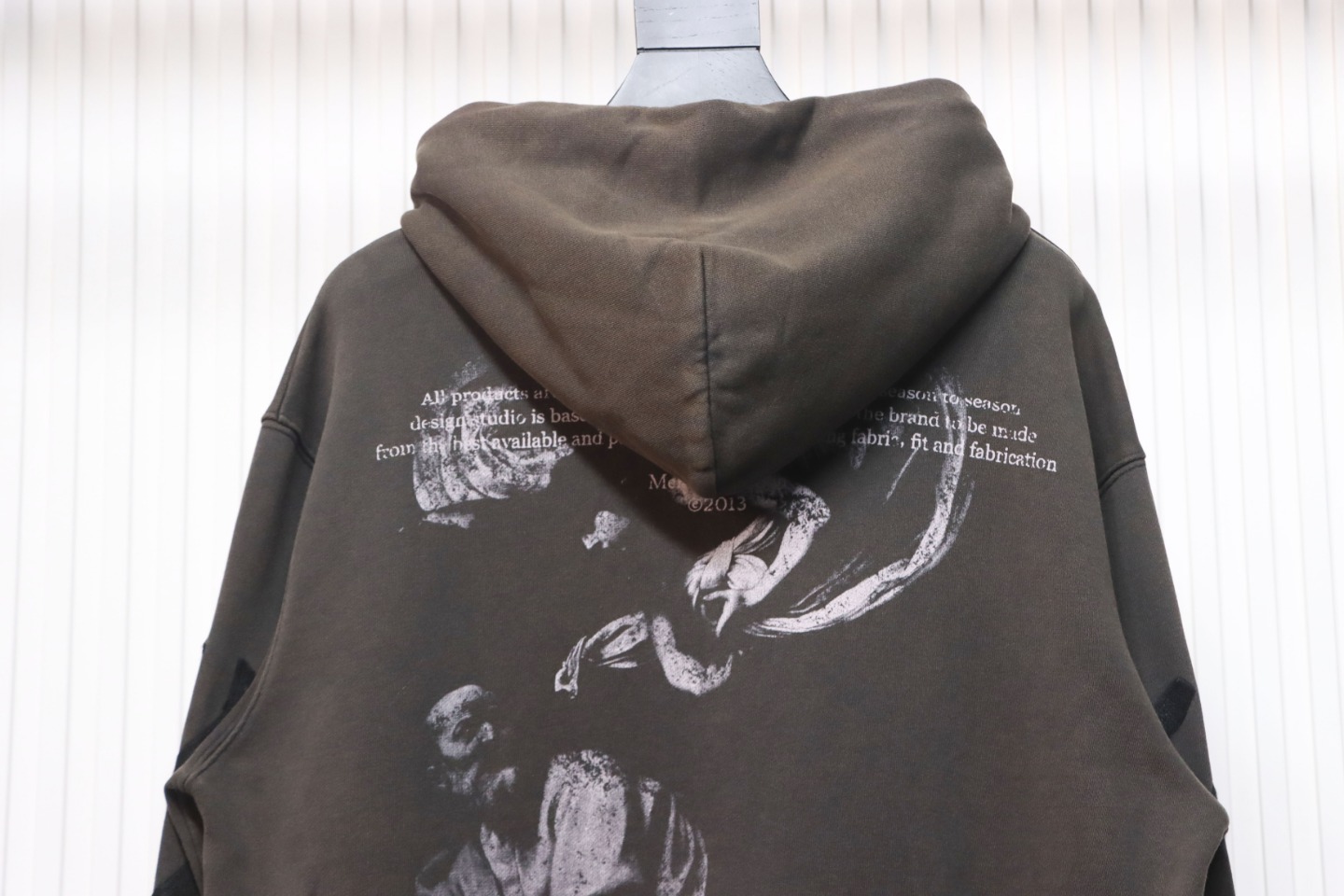 Coco Shoes Off-White Logo Print Cotton Hoodie Brown Black