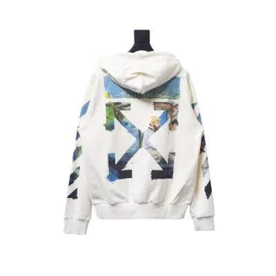 Off-White Pascal Arrow Zipped Hoodie White 01