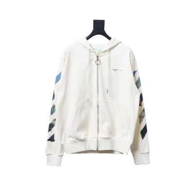 Off-White Pascal Arrow Zipped Hoodie White 02