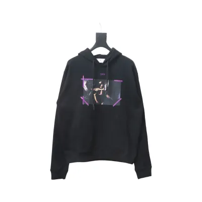 Off-White Caravaggio Hoodie Black Purple 02