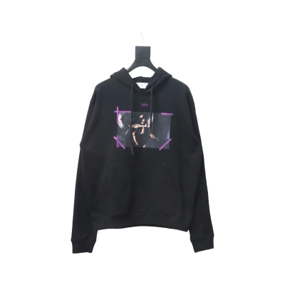 Off-White Caravaggio Hoodie Black Purple 02