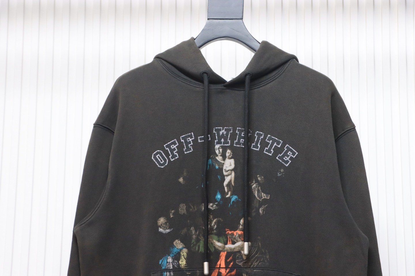 Coco Shoes Off-White Graphic Print Cotton Drawstring Hoodie