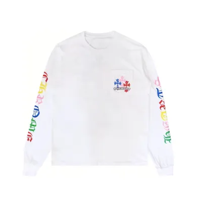 Chrome Hearts Multi Color Cross Logo Long Sleeves T-shirt White CH-0605 01