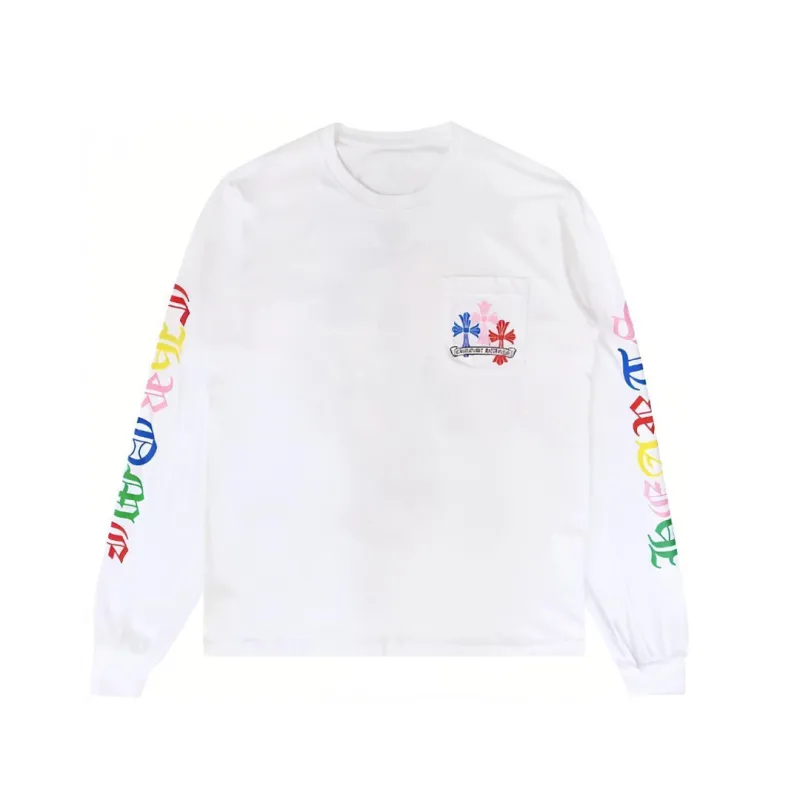 Chrome Hearts Multi Color Cross Logo Long Sleeves T-shirt White CH-0605
