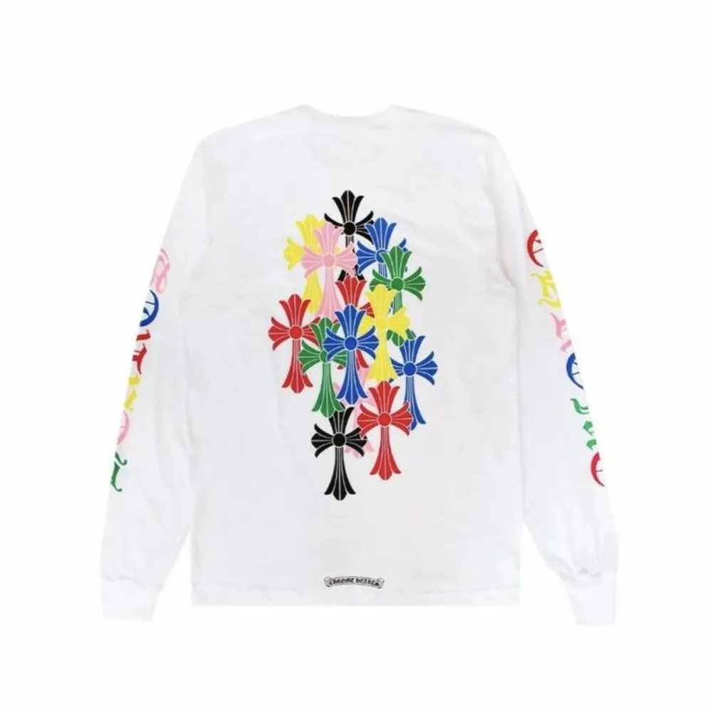 Chrome Hearts Multi Color Cross Logo Long Sleeves T-shirt White CH-0605
