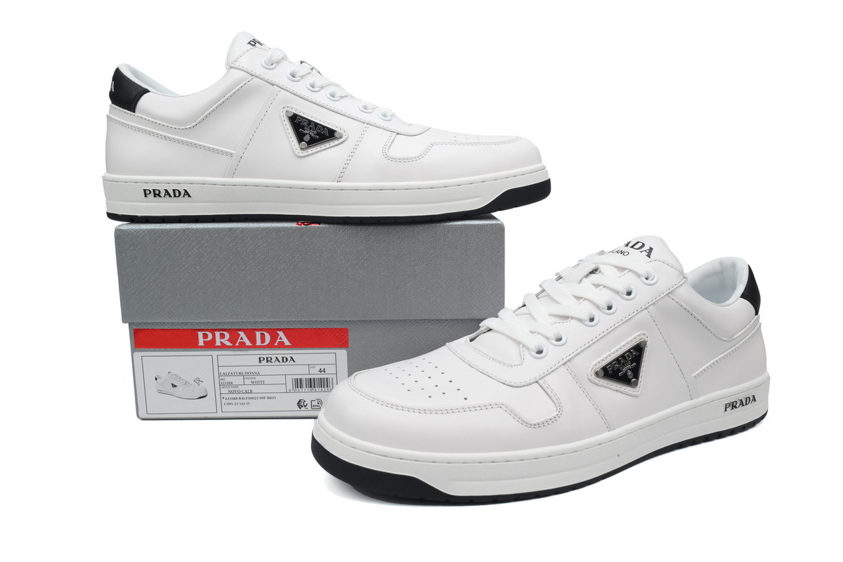 Prada Downtown Low Top Sneakers Leather White