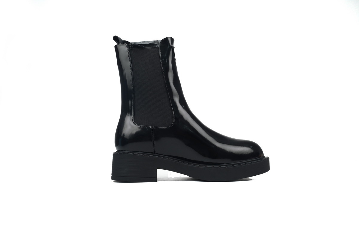 Prada Leather Ankle Boots Black