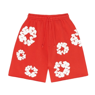 Denim Tears The Cotton Wreath Shorts Red 01