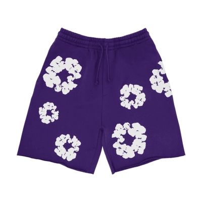 Denim Tears The Cotton Wreath Shorts Purple 01