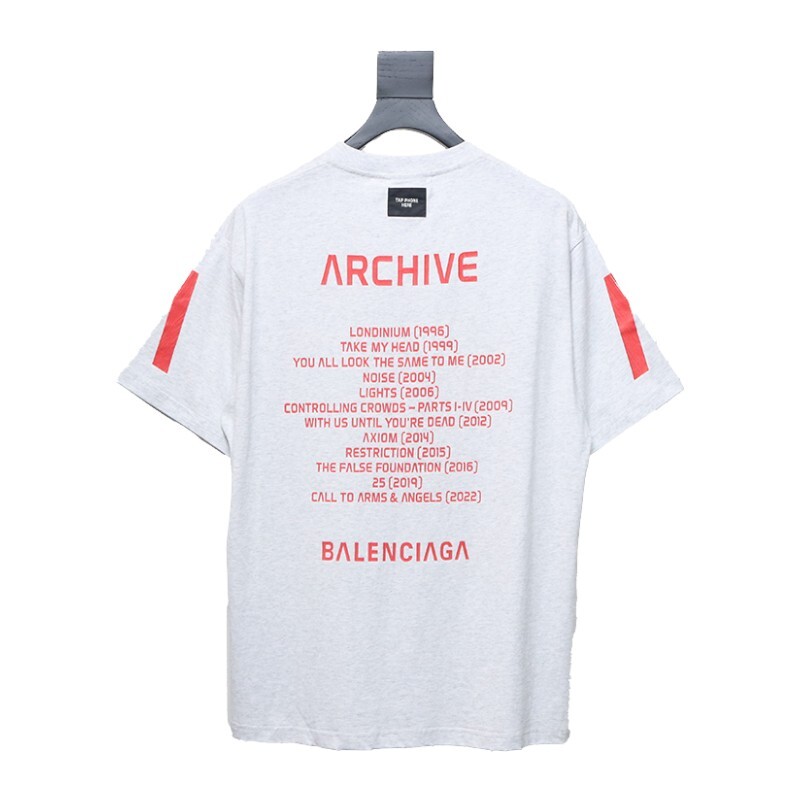Balenciaga Archive Apple Music Oversized T-Shirt White and Red