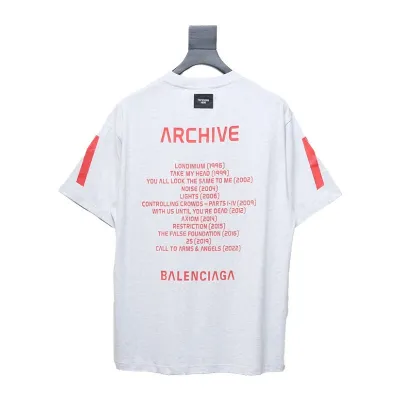 Balenciaga Archive Apple Music Oversized T-Shirt White and Red 02