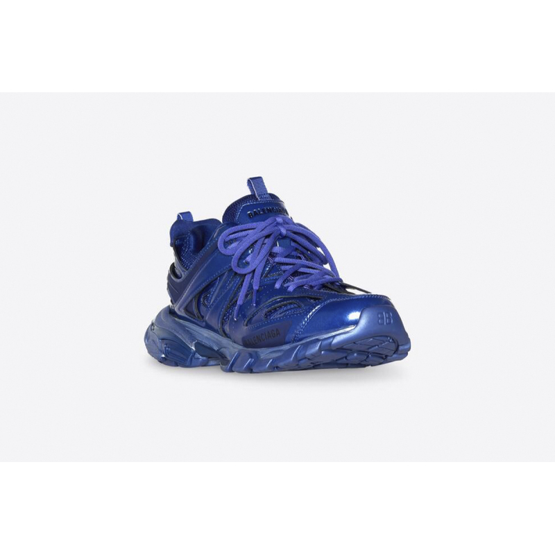 Balenciaga Track Metallic Mesh-Nylon Sneakers Blue