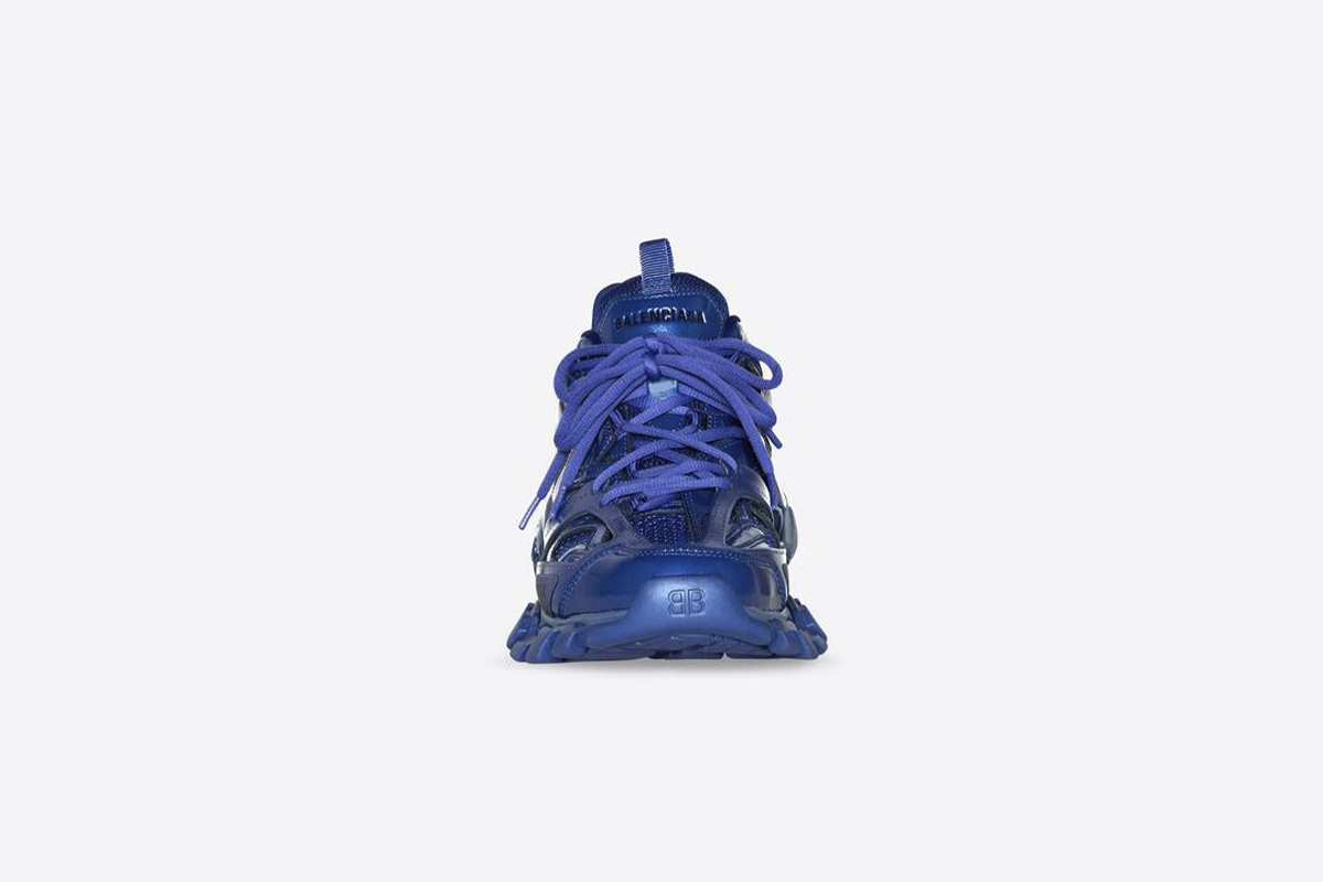 Balenciaga Track Metallic Mesh-Nylon Sneakers Blue