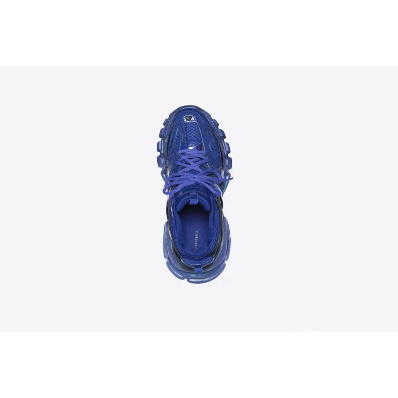 Balenciaga Track Metallic Mesh-Nylon Sneakers Blue