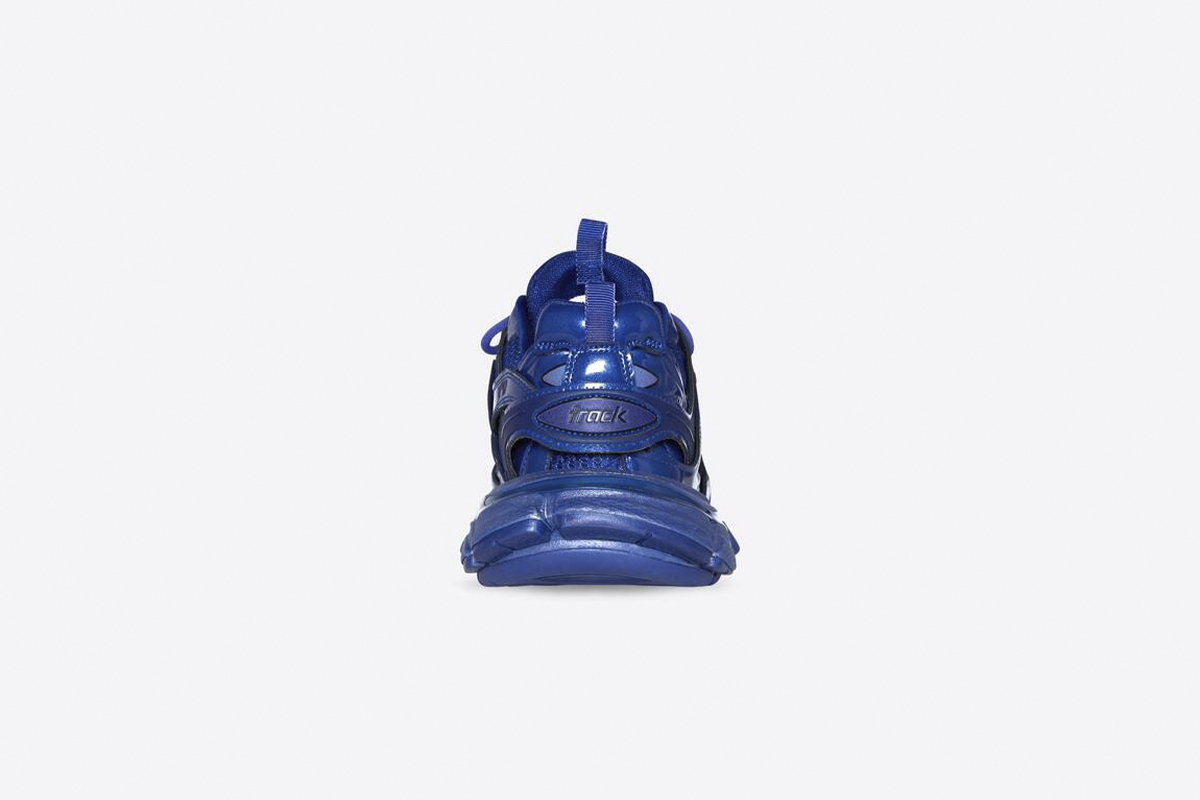 Balenciaga Track Metallic Mesh-Nylon Sneakers Blue