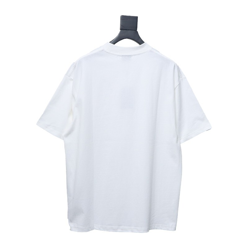 Balenciaga Logo Print Cotton Jersey T-Shirt White