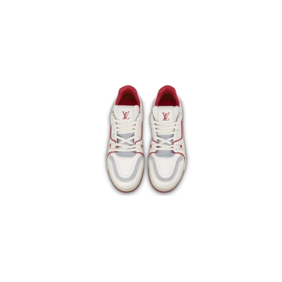 Coco Shoes Louis Vuitton Trainer Leather White Red 1ABFBI   01