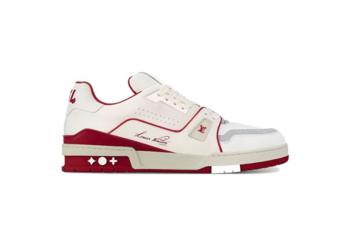 Coco Shoes Louis Vuitton Trainer Leather White Red 1ABFBI  