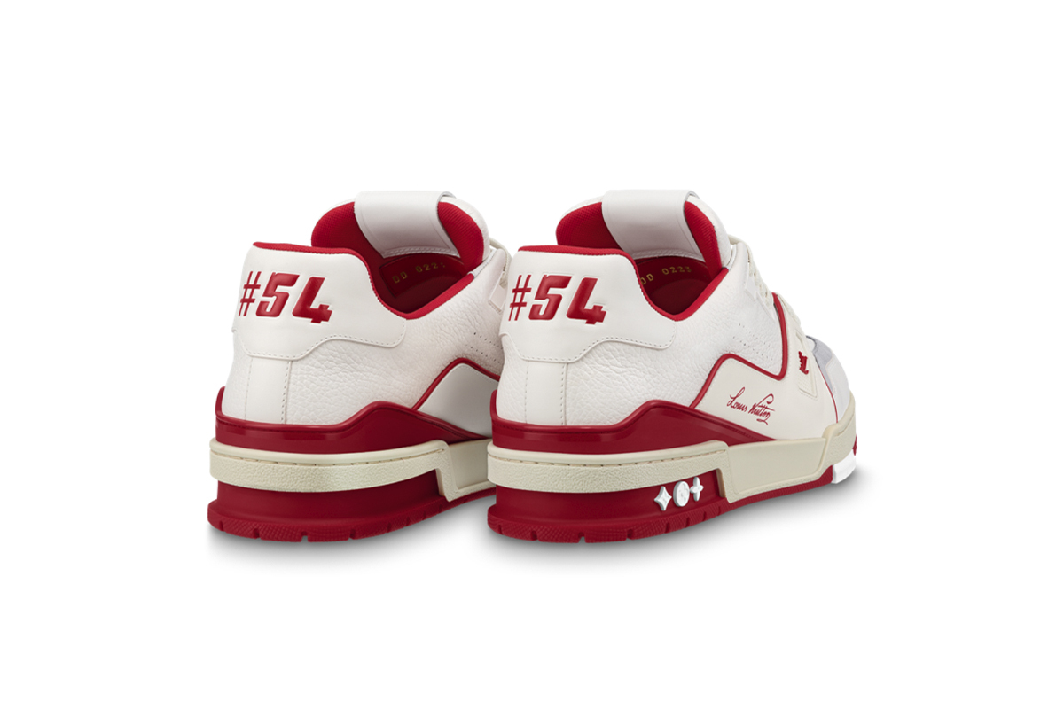 Coco Shoes Louis Vuitton Trainer Leather White Red 1ABFBI  