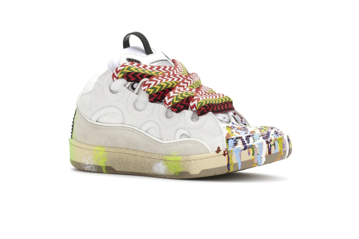 Lanvin Leather Curb x Gallery Dept Paint Drip Optical White